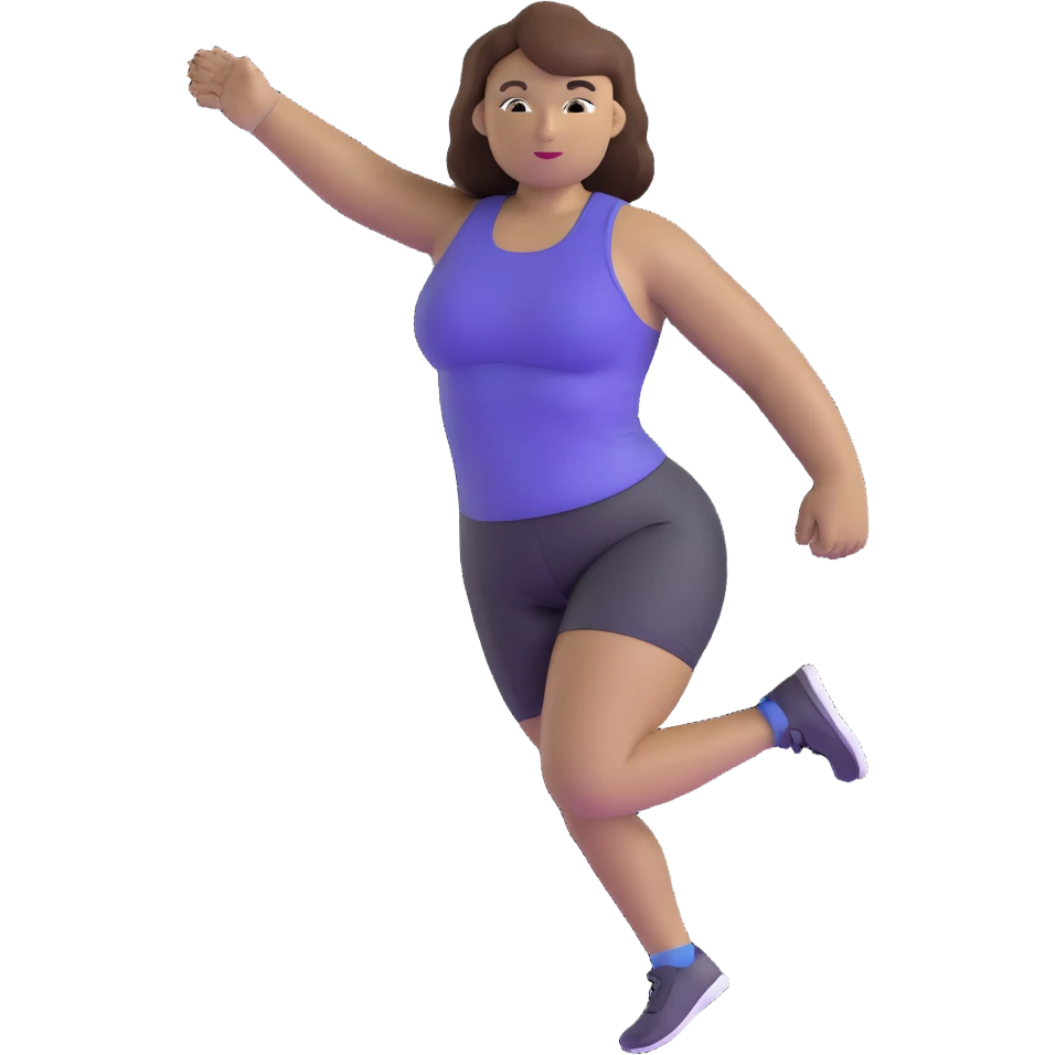 athlete with white skin and curvy brown hair emoji