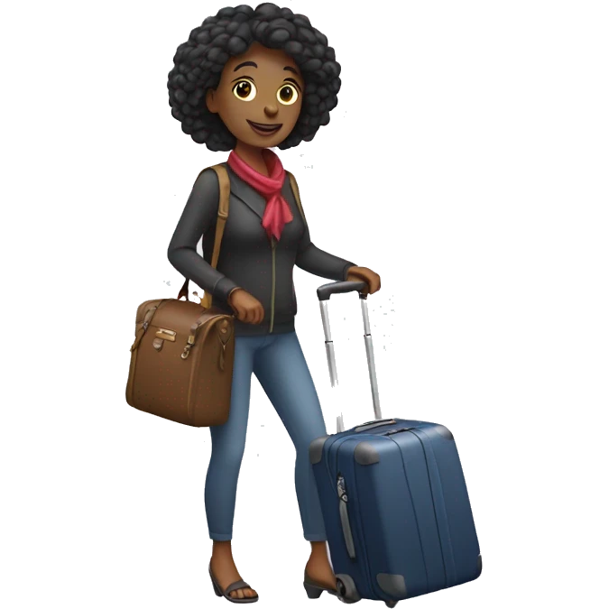 Lady carry luggage traveler emoji