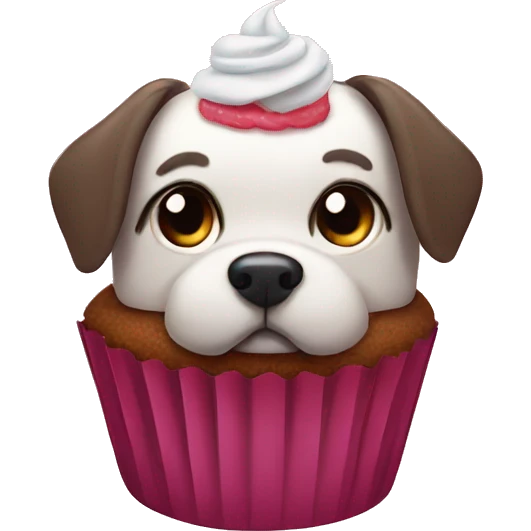 cupcake and dog emoji