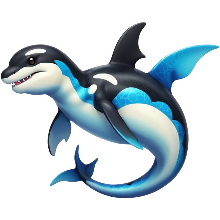 white blacks colorful gradient orca-colored orca-patterned shiny glossy Fakémon-Digimon-reptile-charizard-feraligatr-lizard-creature-hybrid (full body) emoji