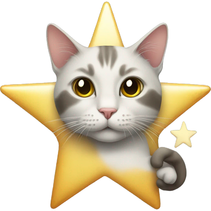 cat holding a star emoji