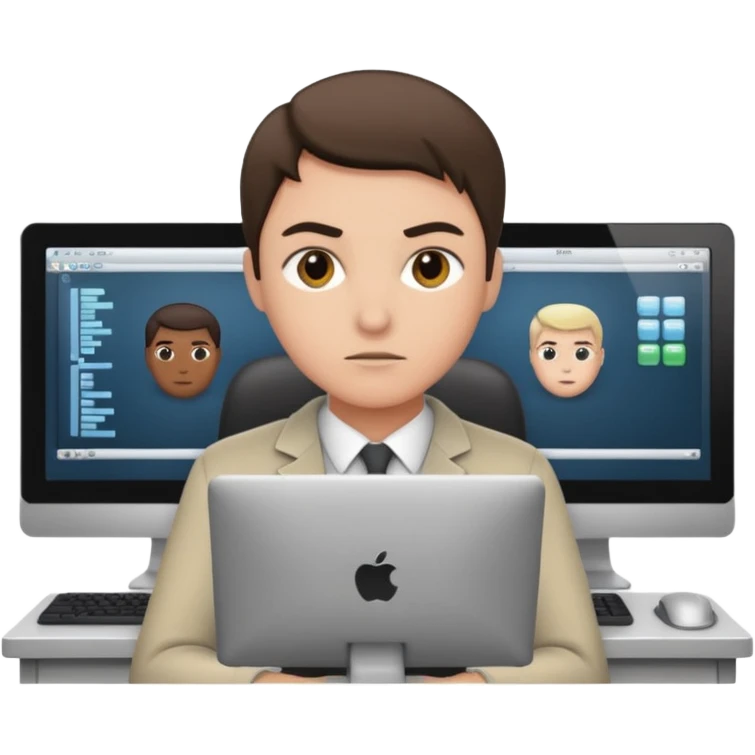 a person entering a computer room in an organized manner emoji