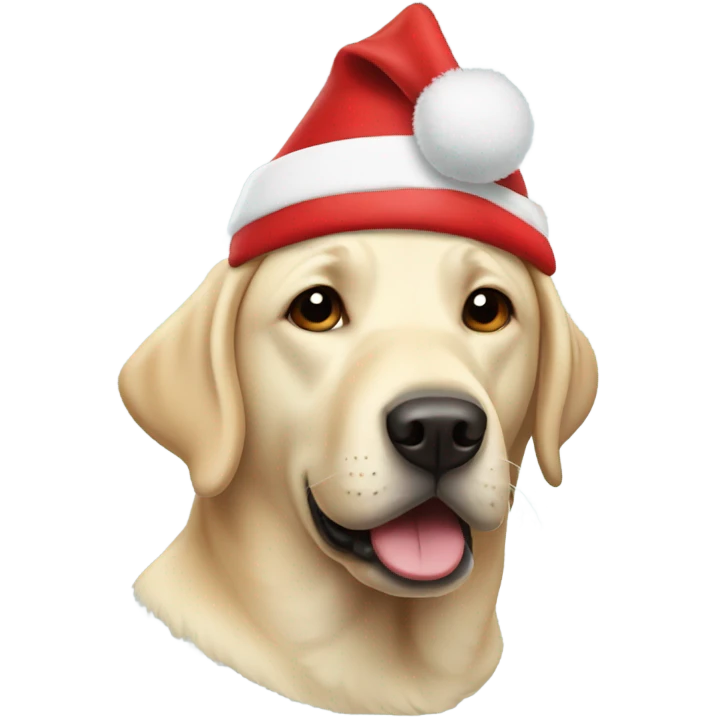 Labrador wearing a Santa hat emoji
