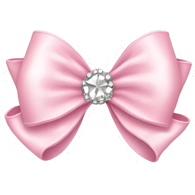 light pink bow with rhinestones  emoji