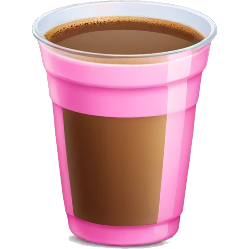 Pink glass of coffee emoji