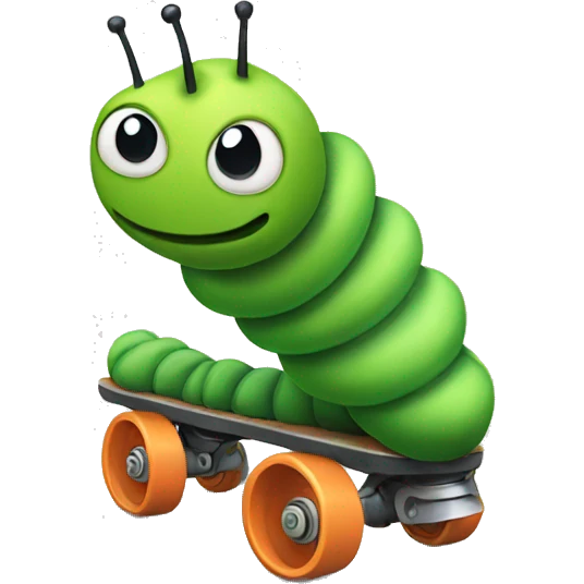 A caterpillar with roller skates  emoji