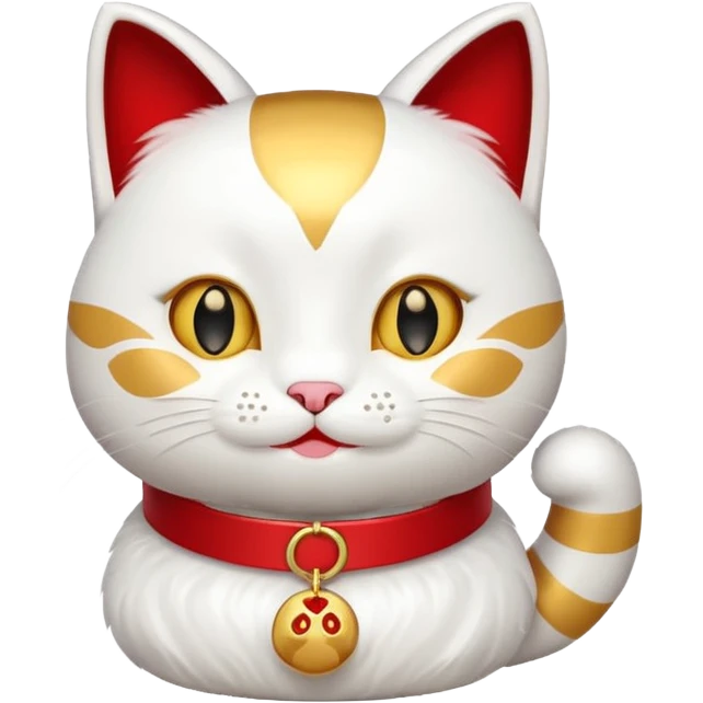 Lucky cat with red details emoji