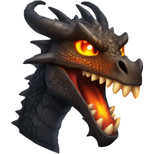 dark iron dragon breathing fire emoji