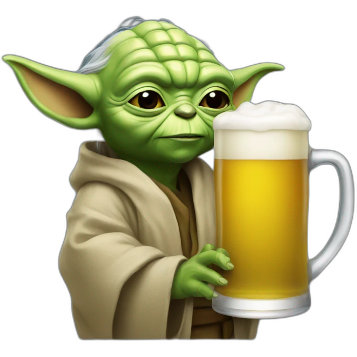 yoda drink a beer emoji