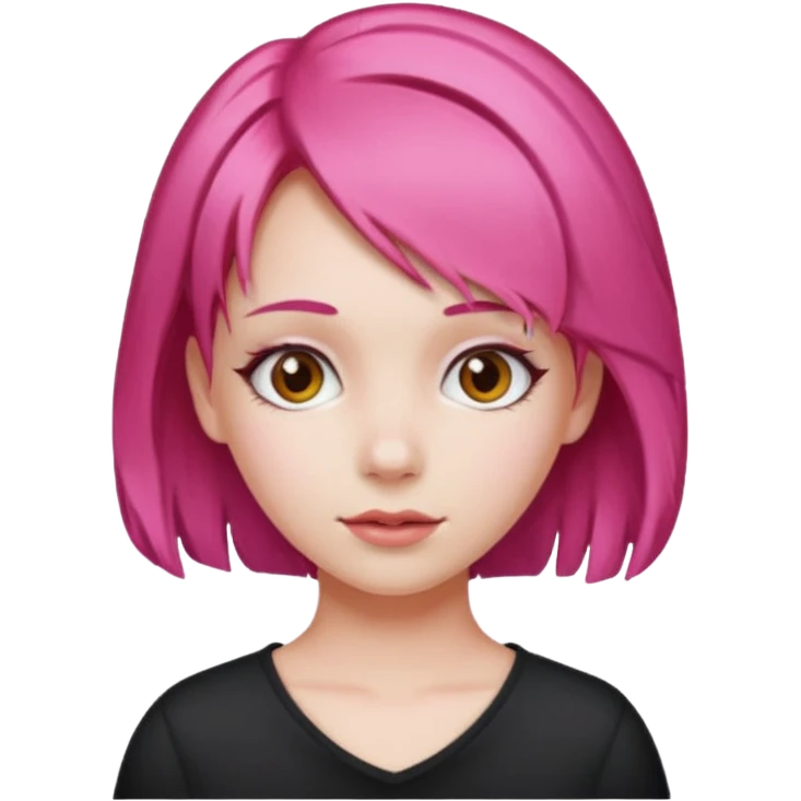  girl with pink hair and red color hairclip emoji