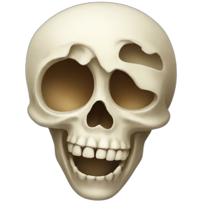 Skull with open mouth (surprised) emoji