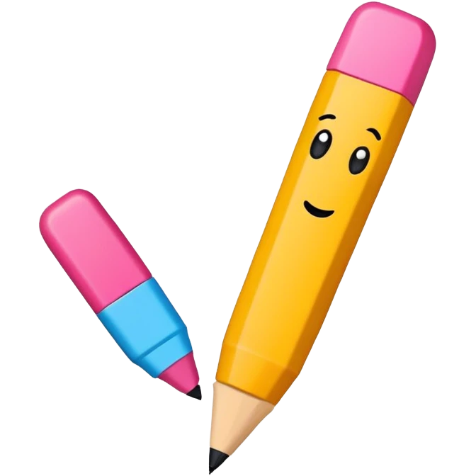 Pen and eraser from BFDI￼ emoji