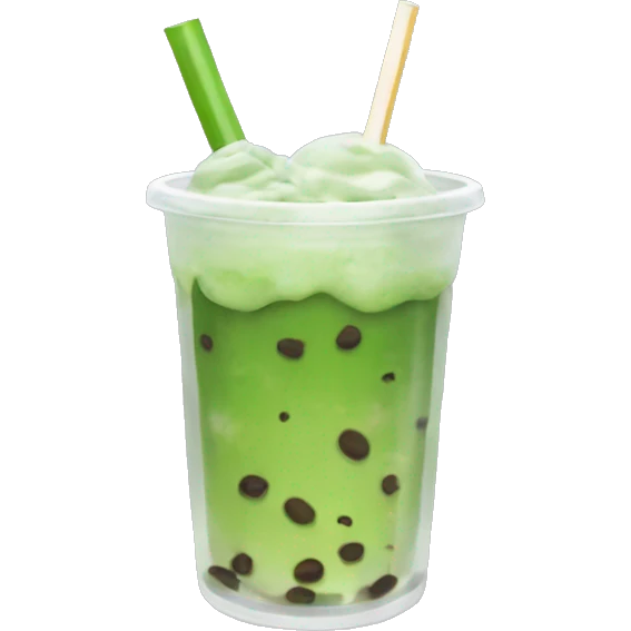 Matcha boba ice tea  emoji