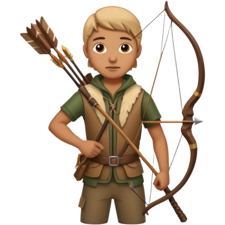 The classic image of a hunter carrying a bow and arrow emoji
