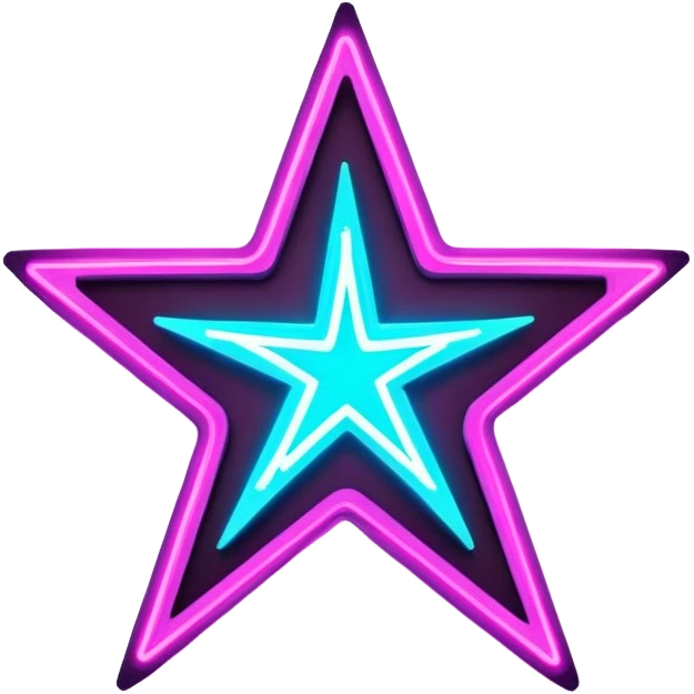 neon cyberpunk style star emoji