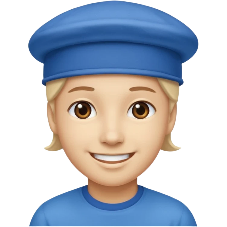 Mavi şapkalı gülen yüz emoji