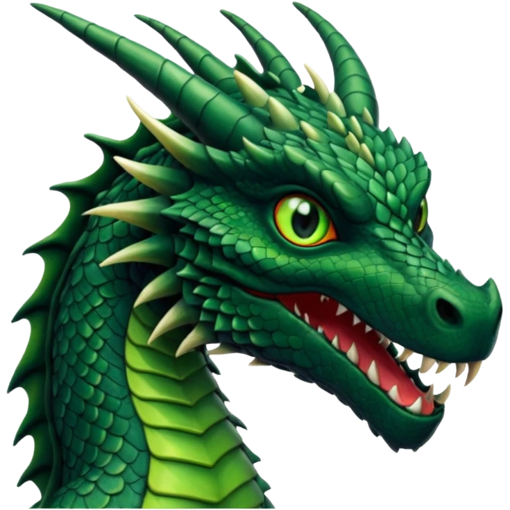 black dragon, green eyes emoji