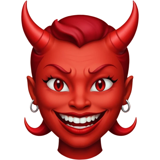 I need a devil with a lipstick grin emoji emoji