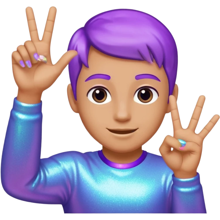 Glitter Purple and Cian hangloose emoji