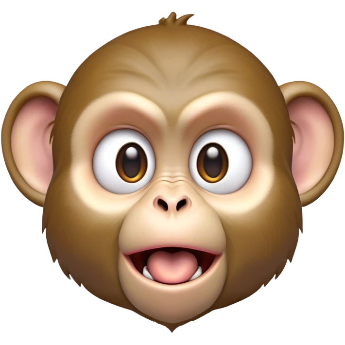 Cinematic Comical Macaque Portrait Emoji, Head tilted dramatically with an exaggeratedly shocked expression, featuring a dynamic, animated face with wide, comically expressive eyes full of humorous disbelief, Simplified yet hilariously expressive features, highly detailed, glowing with a slightly sassy glow, high shine, dramatic yet playful, stylized with an air of quirky primate attitude, soft glowing outline, capturing the essence of a meme-worthy macaque that looks ready to side-eye its way into viral fame! emoji