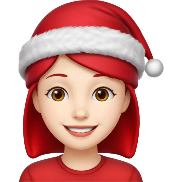Smile  in a red Christmas hat emoji