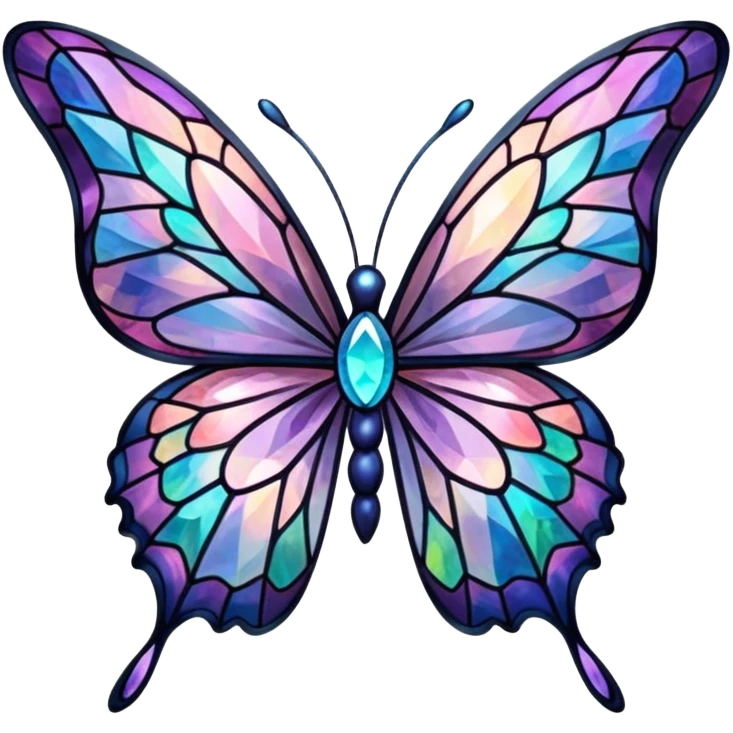 Nebula Gemstone Crystal Stained Glass Butterfly emoji