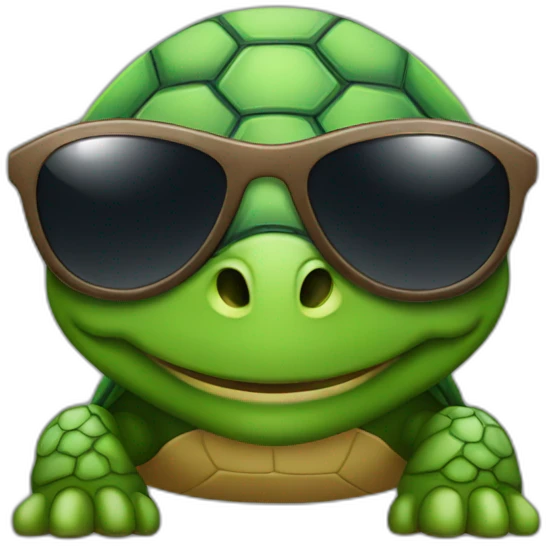 Turtle with sunglasses emoji