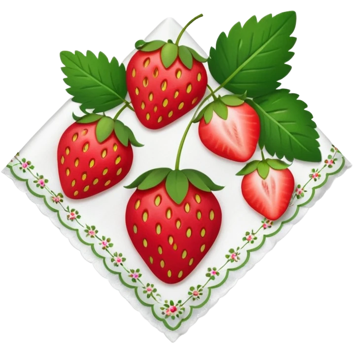 A handkerchief with strawberries on it emoji