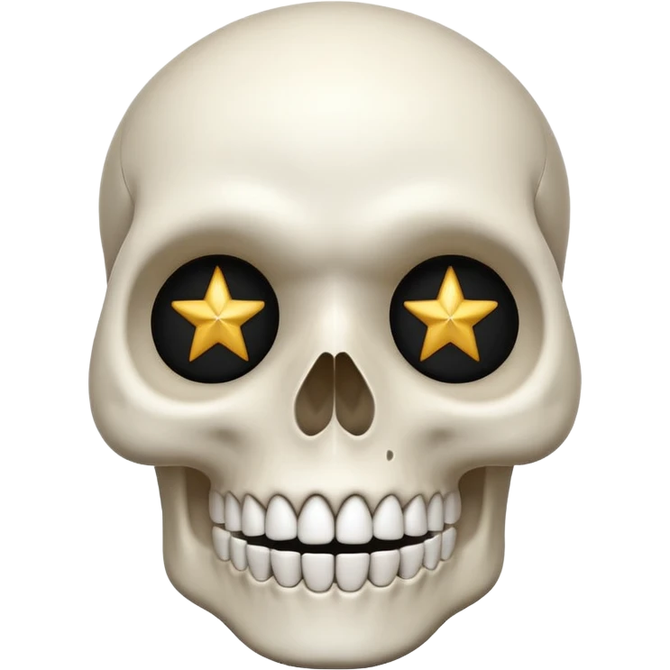 Skull with  big stars in the eyes emoji