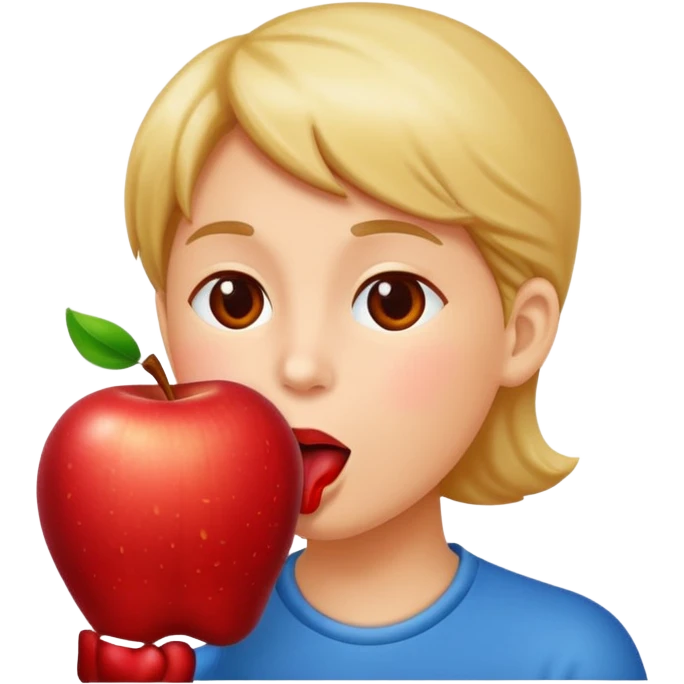 Licking a fruit emoji