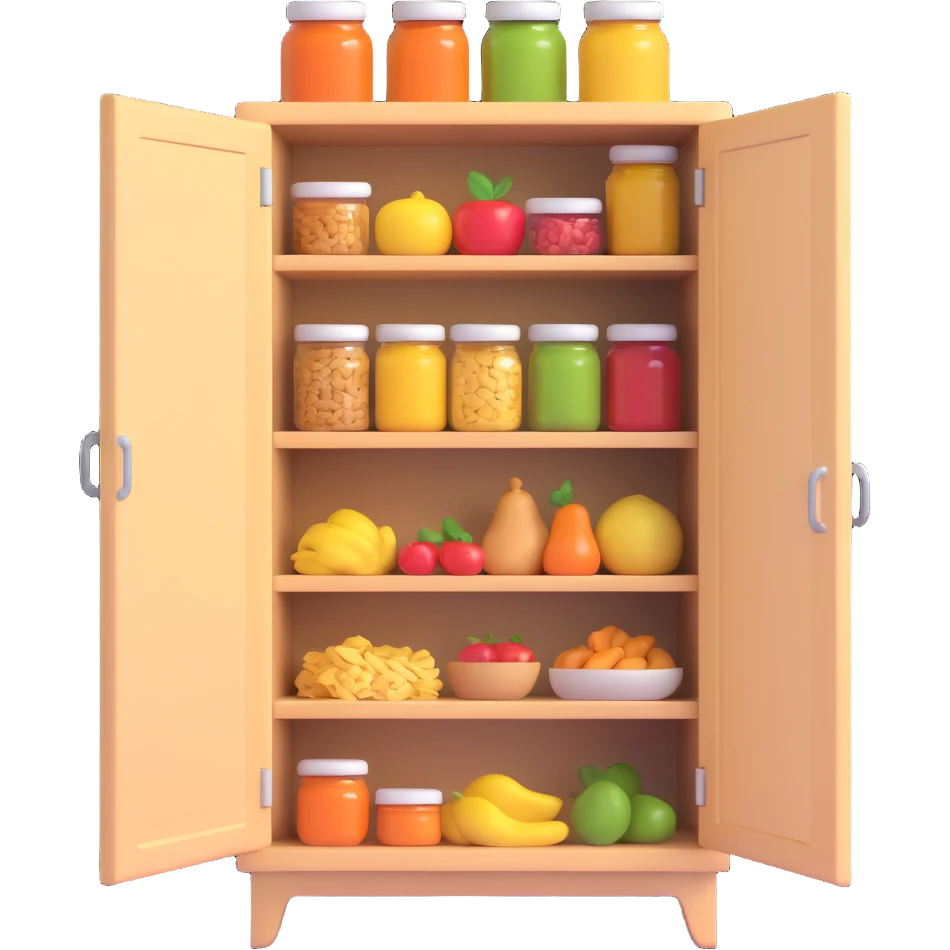 a cupboard full of food emoji