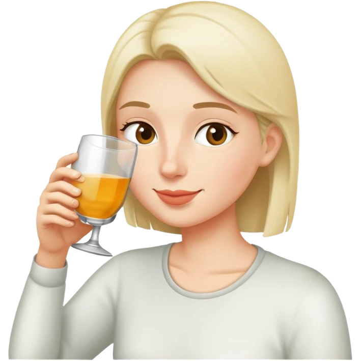 person drinking from a glass, simple and cheerful emoji