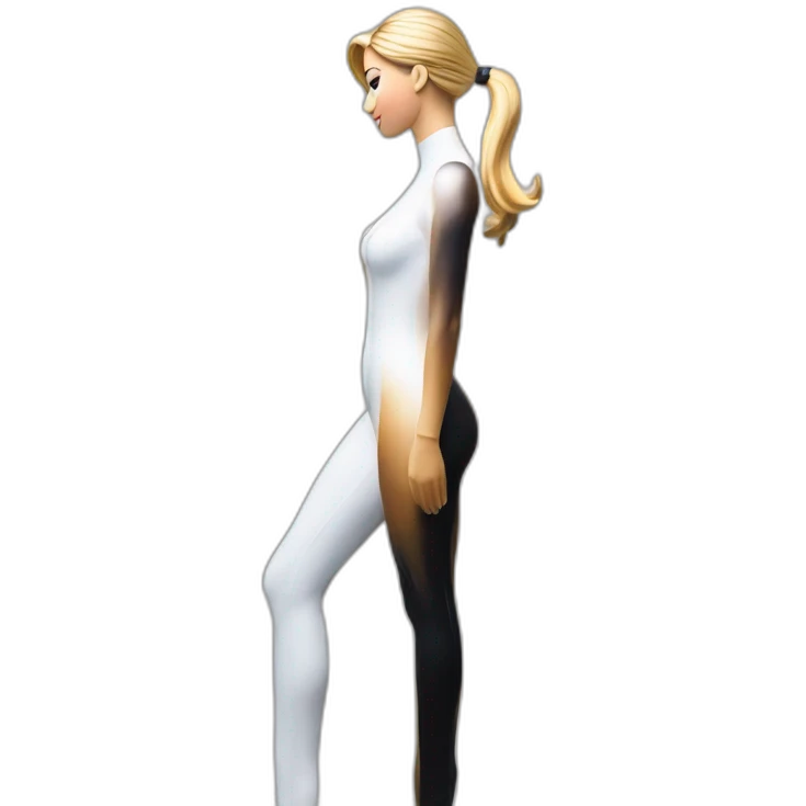 Ivanka trump tall figurine side view in body paint emoji