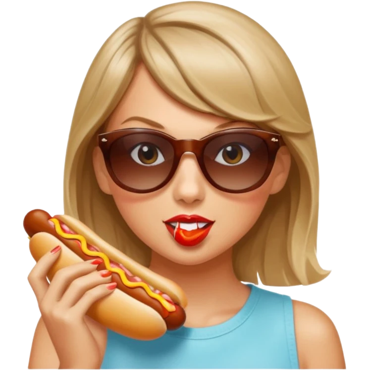 TaylorSwift eats hotdog emoji