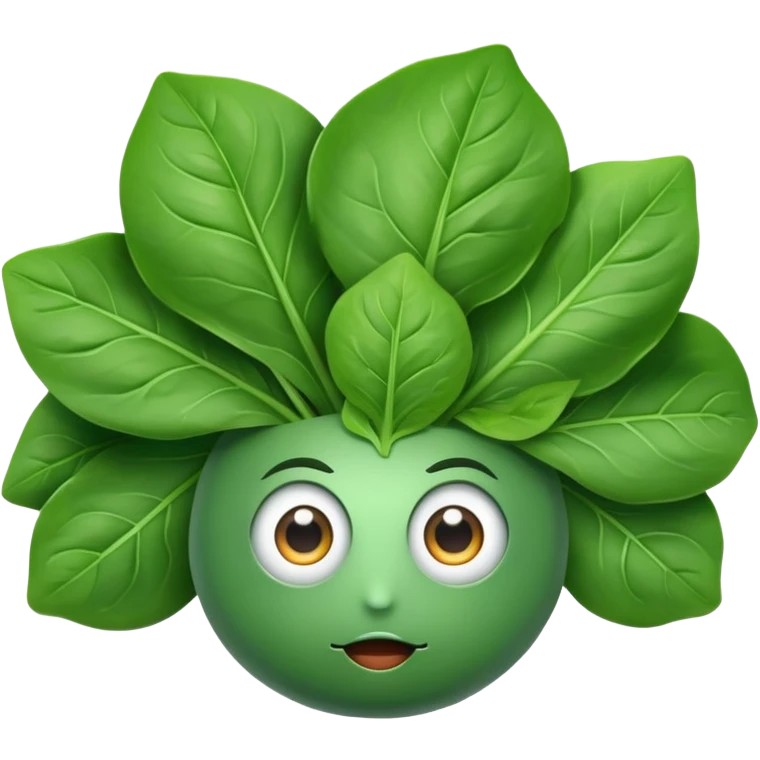 Spinach with eyes without human face emoji