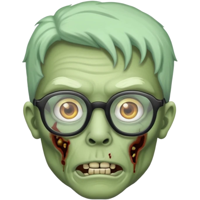 Zombie with big glasses more visible glasses, some difference between zombie and glasses emoji