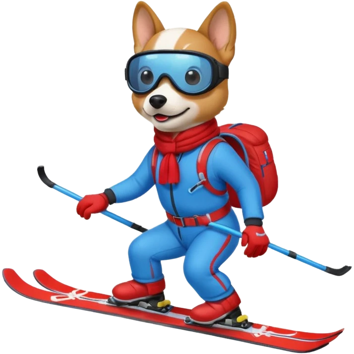 dog skiing emoji