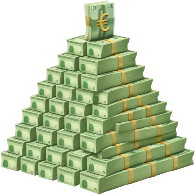 a mountain of packs of euros emoji