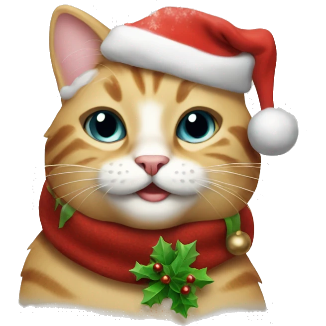 Christmas cat smiling emoji