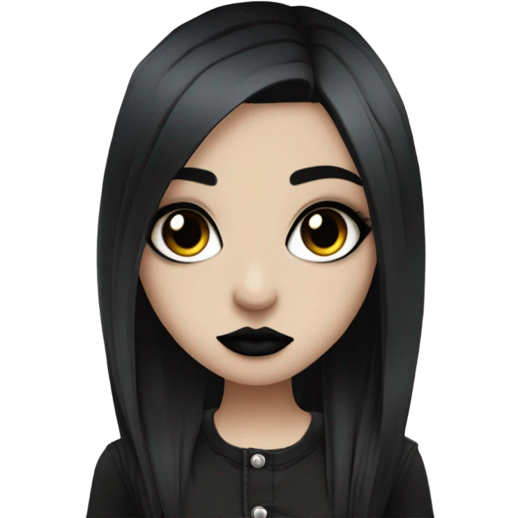 Emo goth girl w dark makeup  emoji