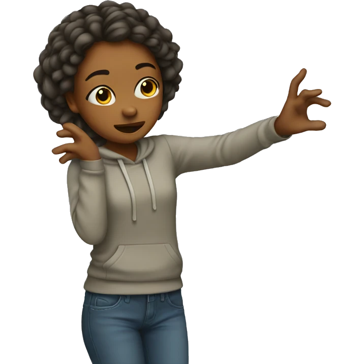 girl doing a dab emoji