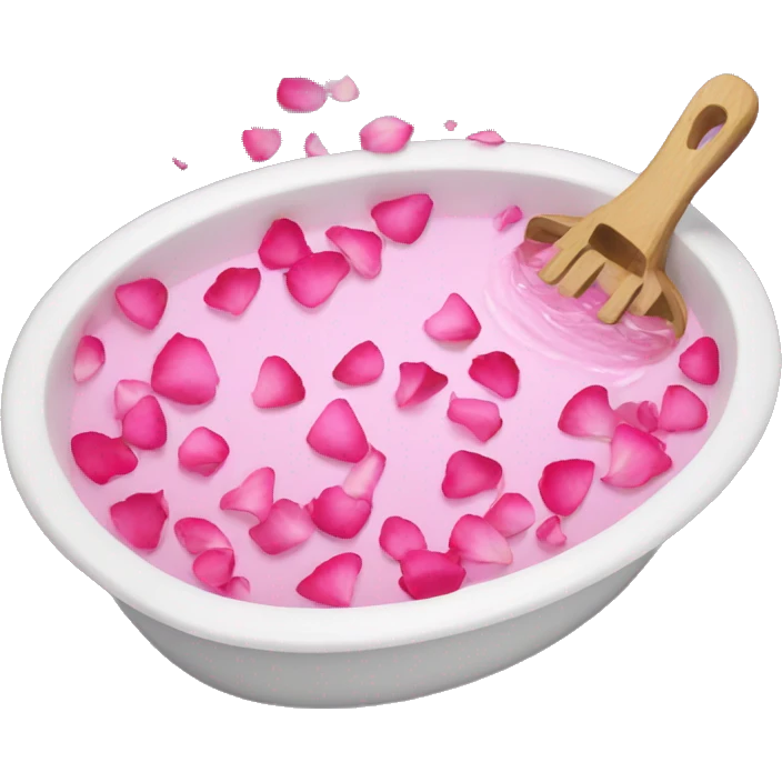 tub with rose petals and pink water  emoji