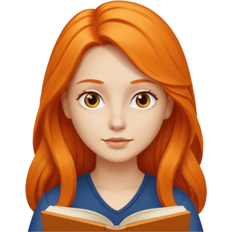 orange long hair woman reading emoji