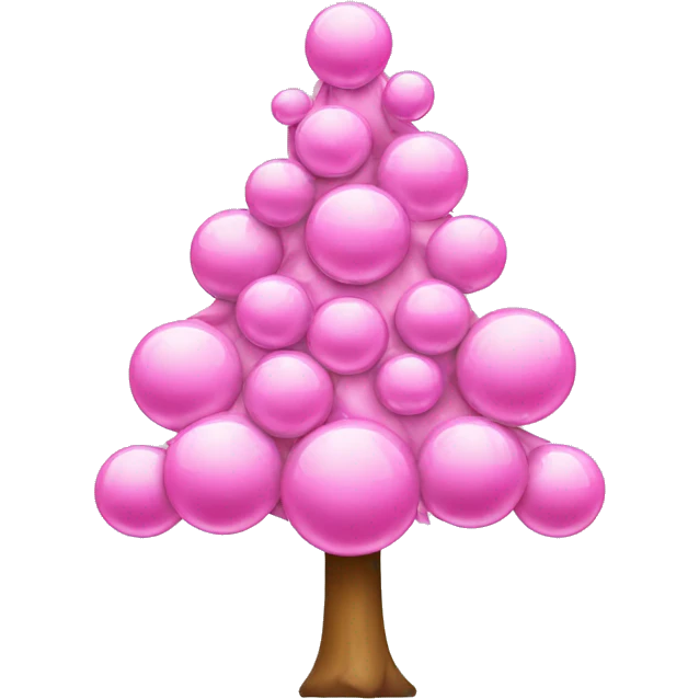 Christmas tree with pink bubbles  emoji