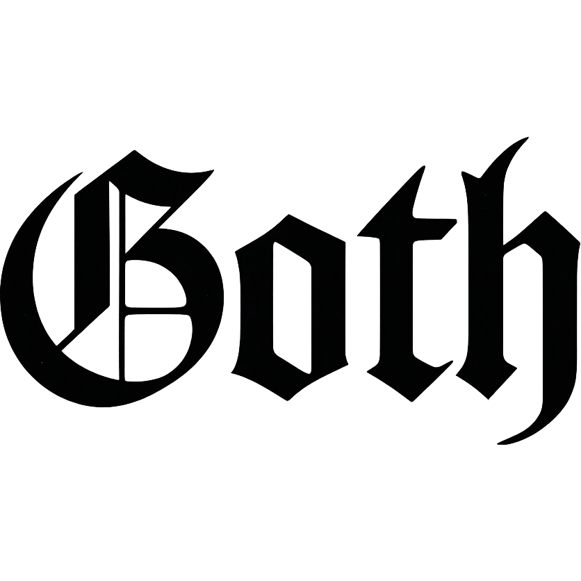 the word 'Goth' in classic blackletter gothic calligraphy, only text, no decoration emoji
