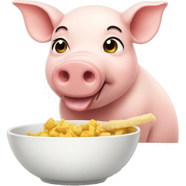 Pig eating emoji