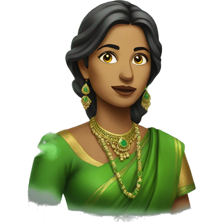 indian woman with green smoke emoji