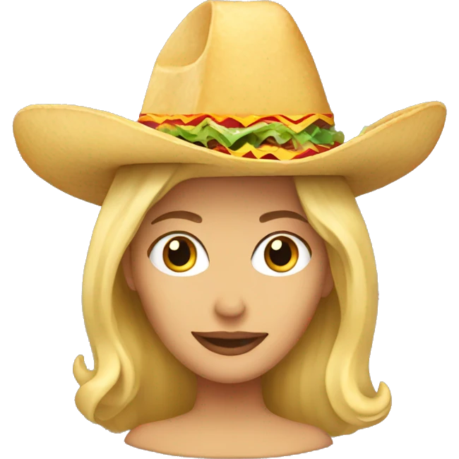 blond woman with taco hat emoji