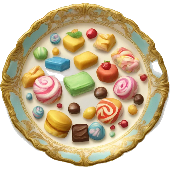vintage rococo plate of sweets emoji