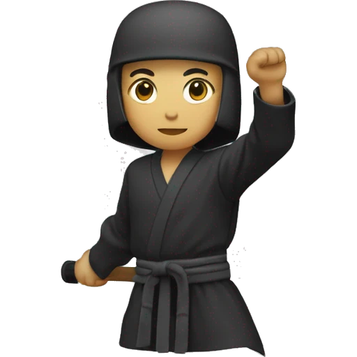 Aïkido baton personne noir emoji